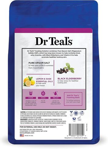 Dr Teal's Salt Soak with Pure Epsom Salt, Restore & Replenish with Pink Himalayan Mineral, 3 lbs in Kuwait