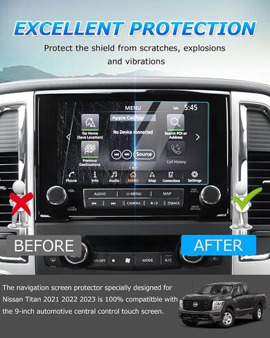 Autorder Custom Fit for Screen Protector 2021 2022 2023 Nissan Rogue S SV Accessories 8-Inch Tempered Glass 9H Navigation Touchscreen Protective Film (NOT for Rogue Sport) in Saudi Arabia