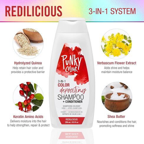 Punky Colour 3-in-1 Color Depositing Hair Cleanser & Conditioner, 8.5 fl oz. (AuburnAmazing) in Saudi Arabia