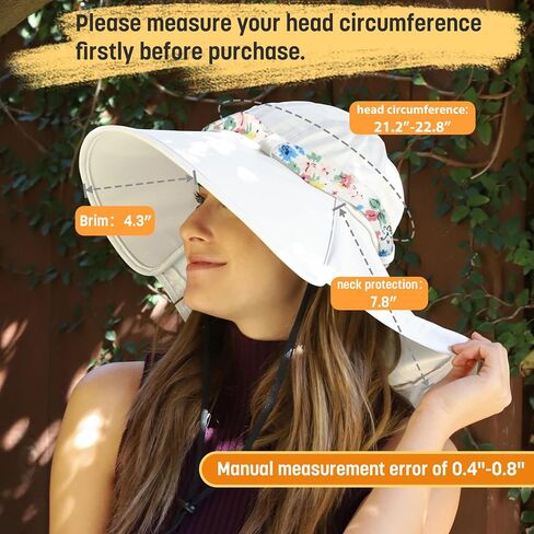 Solaris UPF 50+ Wide Brim Sun Hat for Women - Small Size Packable Lightweight, Floral Scarf Cooling Hat with Neck Flap in Saudi Arabia