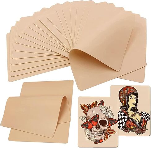 Blank Tattoo Skin Practice - Yuelong 10 Sheets Fake Skin Double Sides 8x6 Tattooing and Microblading Eyebrow Skin for Tattoo Supplies Tattoo Kit for Beginners and Experienced Tattoo Artists in Saudi Arabia
