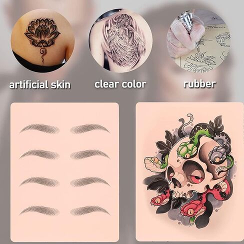 Blank Tattoo Skin Practice - Yuelong 10 Sheets Fake Skin Double Sides 8x6 Tattooing and Microblading Eyebrow Skin for Tattoo Supplies Tattoo Kit for Beginners and Experienced Tattoo Artists in Saudi Arabia