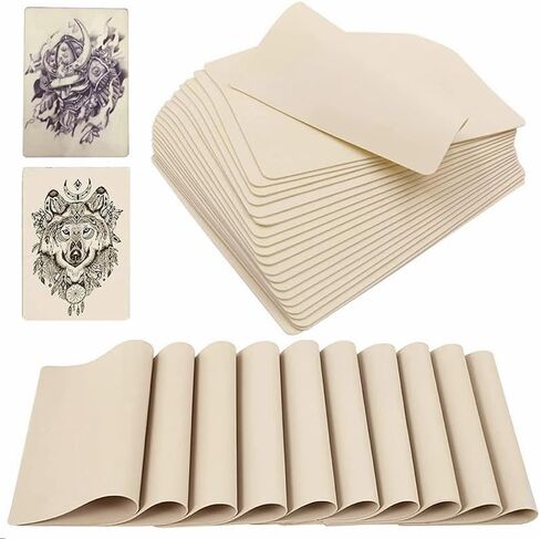 Blank Tattoo Skin Practice - Yuelong 10 Sheets Fake Skin Double Sides 8x6 Tattooing and Microblading Eyebrow Skin for Tattoo Supplies Tattoo Kit for Beginners and Experienced Tattoo Artists in Saudi Arabia