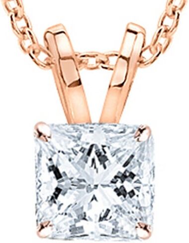 1/2 Carat GIA Certified Solitaire Princess Cut Diamond Pendant (0.5 Ct G-H Color, VS1-VS2 Clarity) w/Gold Chain in Saudi Arabia
