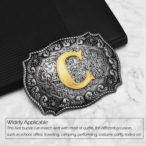 Western Initial Letters Belt Buckle ABCDEFG to Z Alphabet Letters Belt Buckles for Men Women Boys in Saudi Arabia