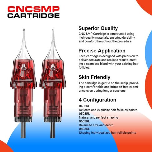 SMP Tattoo Cartridges Needles 20Pcs #04 (3RL) Permanent Makeup 3 Round Liner 0.18mm Needle Microblading Hair Scalp for Tattoo Rotary Pen Supply EN04X-20-0403RL-SMP in Kuwait