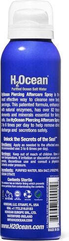 رذاذ الرعاية اللاحقة للثقب H2Ocean، معالجة الجدرة والنتوءات بملح البحر، رذاذ للعناية بالجروح 4oz in Kuwait