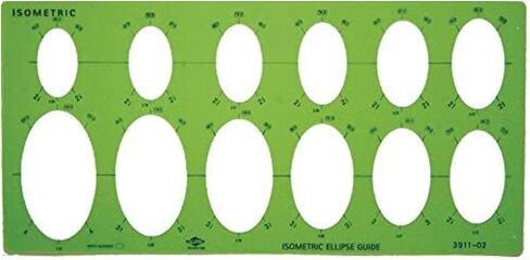 ALVIN, Even Ellipse Master Template 6.5" x 11" Model TD1267, Plastic Drawing and Drafting Tool, Great for Students and Professionals Alike - 6.5 x 11 x .030 Inches in Kuwait