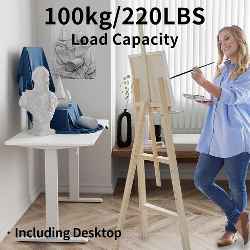 مكتب قائم مقاس 47 × 24 بوصة، مكتب كهربائي قابل للتعديل بارتفاع مع لوحة لصق، مكتب واقف مع عجلات، مكتب كمبيوتر مكتبي للجلوس للمكتب المنزلي، إطار أبيض/سطح خشب القيقب in Saudi Arabia