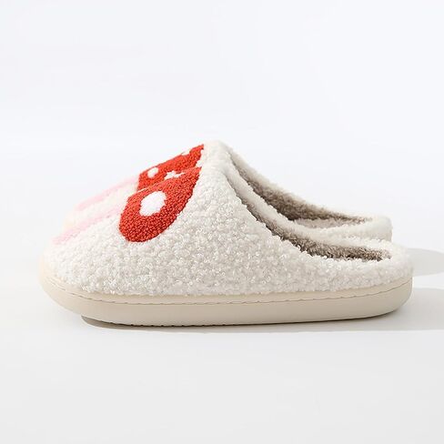 Women's Men's Cute Fuzzy Heart Slippers Memory Foam Fluffy Couple Slippers Cozy House Indoor Outdoor Shoes in Saudi Arabia