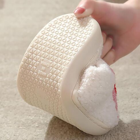 Women's Men's Cute Fuzzy Heart Slippers Memory Foam Fluffy Couple Slippers Cozy House Indoor Outdoor Shoes in Saudi Arabia