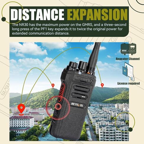 Retevis NR30 2 Way Radios Walkie Talkies Long Range, Waterproof Walkie Talkies IP67,2800mAh,USB-C,Noise Reduction, Heavy Duty Two Way Radio for Survival Adventure Offroad Business (2 Pack) in Kuwait