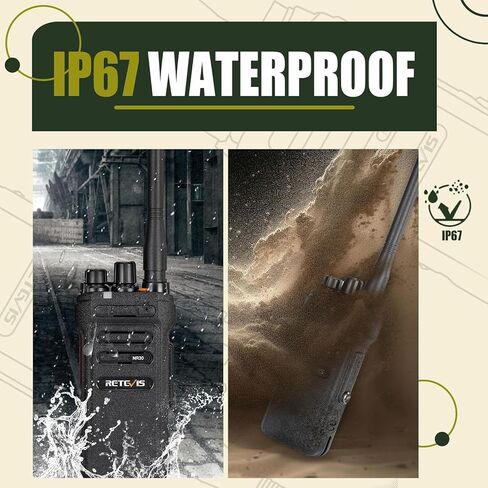 Retevis NR30 2 Way Radios Walkie Talkies Long Range, Waterproof Walkie Talkies IP67,2800mAh,USB-C,Noise Reduction, Heavy Duty Two Way Radio for Survival Adventure Offroad Business (2 Pack) in Kuwait