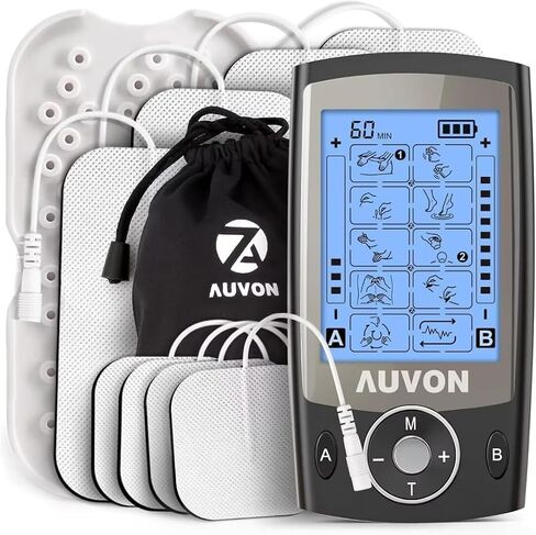 جهاز تحفيز العضلات بوحدة عشرات القنوات المزدوجة من AUVON مع 20 وضعًا، وسادات قطب كهربائي لوحدة عشرات 2 بوصة و2 بوصة × 4 بوصة in Kuwait