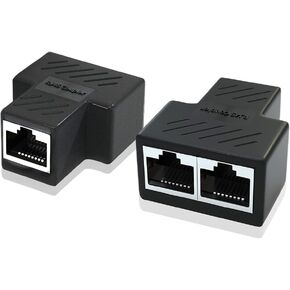 ZDQCB Ethernet Splitter, RJ45 Splitter Adapter LAN Network Internet Splitter 1 to 2, Ethernet Cable Splitter High Speed Internet Hub&Ethernet Switch 2 Port for Cat5 Cat5e Cat6 Cat 7 Cable-1000Mbps