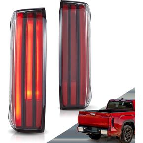 VLAND Led Tail Lights Compatible with Tundra 2022-2024 w/Animation w/Breathing Lighting Rear Lamp Assembly Smoke Lens Sold as Pairs