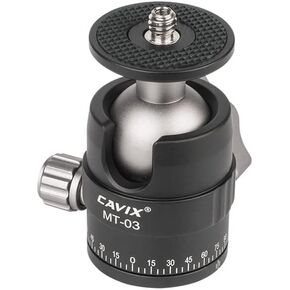 CAVIX Ball Head Mount with 1/4" Screw Arca Type Quick Release Plate 360 Degree Swivel Tripod Ball Head Loading 22lb/10kg