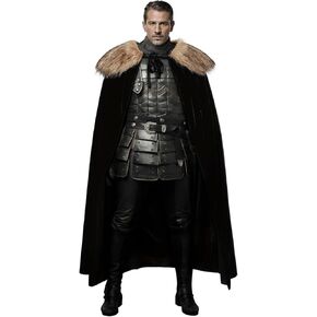 L'VOW Medieval Viking Fur Cloak Renaissance King Cape Cloak Hobbit Robe Costume for Adult