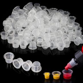 Yuelong 1000pcs Ink Caps Cups 13MM Medium Disposable Pigment Cups Caps Plastic Microblading Ink Cups for Pigment Ink Holder (13MM-1000PCS)