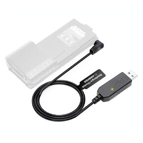 Baofeng 2.5mm USB Charger Cable with Indicator Light for BaoFeng UV-5R UV-82 BF-F8HP UV-82HP UV-5X3 UV-5RE 3800mAh Battery UV-S9/9S Two Way Radio（2 Pack）