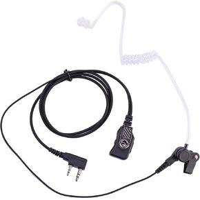 POFENAL Compatible with BF UV-5R, BTECH, Kenwood, retc 15 /Retevis RT21 RT22 Walkie Talkie with Big PTT Mic Tansparent Air Acoustic Tube Headset 2-Wire 2 Pin Earpiece Surveillance Kit