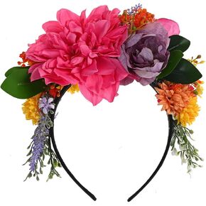 Vividsun Mexican Flower Crown Day of the dead Headpiece Party Fiesta Flower Headband