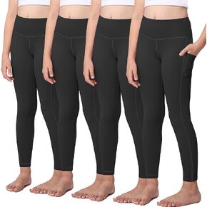 سراويل ضيقة رياضية للفتيات مع جيوب - سراويل ضيقة عالية الخصر لتمارين الرقص والجري واليوجا in Kuwait