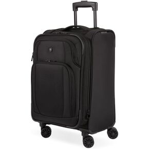 SwissGear Sion II Softside Expandable Luggage with Spinner Wheels, Black, 3-Piece Set (20/24/28)