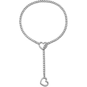 Heart Slip Chain Necklace Slip Chain Necklace Heart Slip Chain Choker Punk Rock Cuban Necklace Adjustable Lariat Y-Necklace for Teen Girls Gifts Trendy Stuff