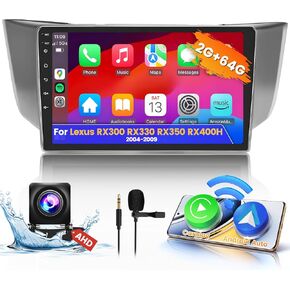 [2+32G] لراديو 2004-2009 Lexus RX300 RX330 RX350 RX400H، ستيريو سيارة Apple CarPlay Android 11 مع شاشة تعمل باللمس Android Auto 9 بوصة، مستقبل صوت بلوتوث للسيارة يدعم SWC GPS WiFi FM RDS HiFi CANBUS