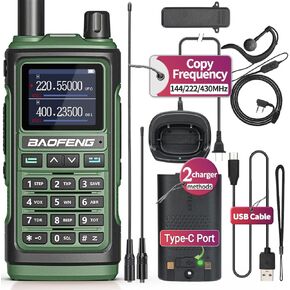 BAOFENG UV-17R Ham Radio Upgrade of baofeng uv-5r Two Way Radio Long Range Dual Band USB Charger 999 Channels Hand Free VOX Walkie Talkies for Adults with 771 Antenna Earpiece Flashlight Battery