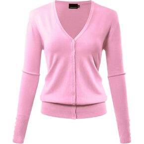Women's Long Sleeve Button Down Classic V-Neck Knit Cardigan Sweater