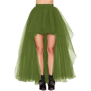 MisShow Women's Hi-Lo Long Tutu Tulle Bustle Skirt Elastic Waist Festival Party Skirt