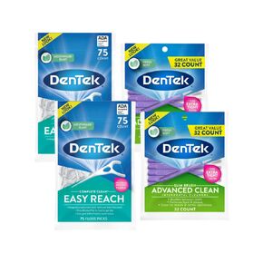 DenTek Complete Clean, Variety Pack, Fresh Mint Angles Floss Picks (75ct), & Interdental Cleansers (32ct) (2 of Each)