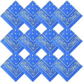 12 Pcs Bandanas Bulk 22 x 22 Inch Large Bandana Headband Paisley Cowboy Bandana Scarf Handkerchief for Women Men