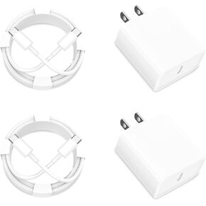 【معتمد من MFi】شاحن iPhone 15 شحن سريع، Redpark 3Pack 20W USB-C محول شاحن حائط من النوع C + كابل شحن USB-C إلى USB-C بطول 6 أقدام لهاتف iPhone 15 Plus/15 Pro/15 Pro Max/iPad Pro/Air /ميني/ايربودز