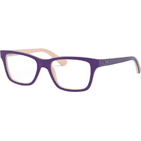Ray-Ban Junior RY1536 Square Prescription Eyewear Frames, Blue On Transparent/Demo Lens, 48 mm