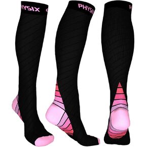 جوارب ضغط Physix Gear 20-30 مم زئبق - للرجال والنساء - الجري، الممرضات، جبائر الساق، الطيران، السفر