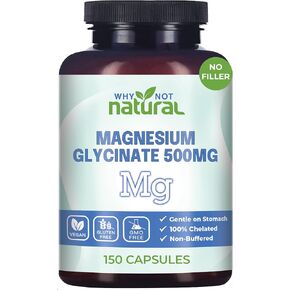 Magnesium Glycinate 500 mg Capsules Supplement - Vegan, 100% Pure, No Filler - Supports Sleep and Relaxation