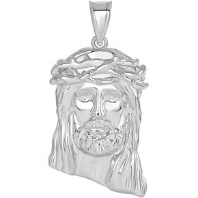 Claddagh مجوهرات دينية ذهبية مثلجة على شكل وجه يسوع المسيح، 1.5 سم