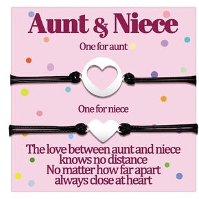 2 Niece Gifts from Auntie Aunt Gifts Matching Bracelets Auntie 2 Nieces Gift Heart Love Bracelet from Aunt Jewelry for 3 Women Mothers Day Gifts for Women Teen Girls Set for 3