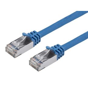 Monoprice 113657 Cat7 Ethernet Patch Cable - 2 feet - Blue | Flexboot RJ45 Stranded 600Mhz  S/FTP CMX Pure Bare Copper Wire 26AWG - Entegrade Series