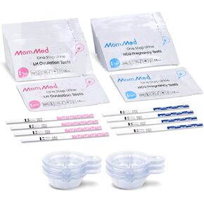 MomMed 15 Ovulation Test Strips and 5 Pregnancy Test Strips Combo Kit,Pregnancy Tests and Ovulation Predictor Kit,Accurately Track Ovulation and Detect Early Pregnancy