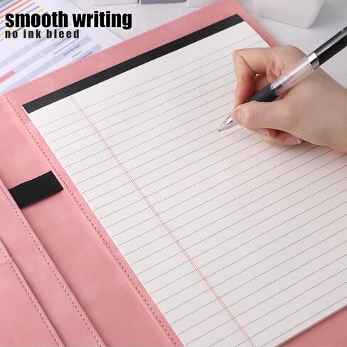 Koogel Portfolio Leather Binder, Dark Green Portfolio Folder for Legal Pad Portfolio Organizer with 30 Sheets Writing Notepad for School Office Meeting in Saudi Arabia