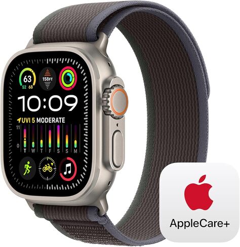 Apple Watch Ultra 2 [GPS + Cellular 49mm] Smartwatch with Rugged Titanium Case & Blue Ocean Band One Size. Fitness Tracker, Precision GPS, Action Button, Bright Retina Display w/AppleCare+ (2 Years) in Saudi Arabia