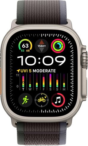 Apple Watch Ultra 2 [GPS + Cellular 49mm] Smartwatch with Rugged Titanium Case & Blue Ocean Band One Size. Fitness Tracker, Precision GPS, Action Button, Bright Retina Display w/AppleCare+ (2 Years) in Saudi Arabia