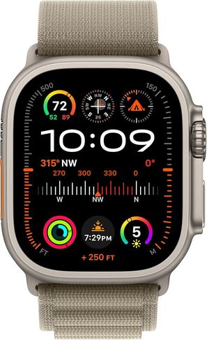 Apple Watch Ultra 2 [GPS + Cellular 49mm] Smartwatch with Rugged Titanium Case & Blue Ocean Band One Size. Fitness Tracker, Precision GPS, Action Button, Bright Retina Display w/AppleCare+ (2 Years) in Saudi Arabia
