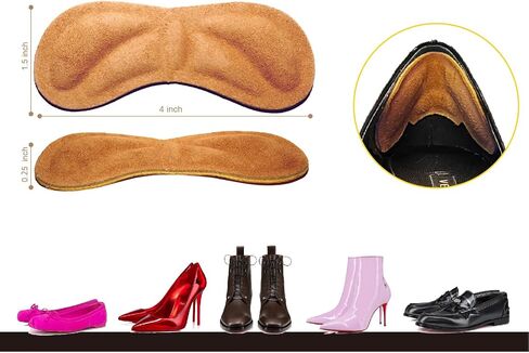 Heel Pads Grips Liner Snugs for Shoe Too Big, Men Women Cushions Inserts for Loose Shoes and Comfort Butterfly Style 5 Pairs(Earthy Yellow,0.2inch) in Saudi Arabia