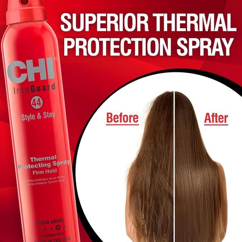 CHI 44 Iron Guard Style & Stay Firm Hold Protecting Spray, Heat Protectant & Hairspray For A Long-Lasting Hold, Sulfate & Paraben-Free, 2.6 Oz in Kuwait