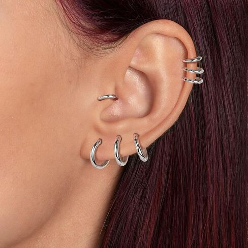 AoedeJ 925 Sterling Silver Hoop Earrings for Women Small Hoopsfor Second Hole Hoops Sterling Silver Huggie Earrings for Girls in Saudi Arabia